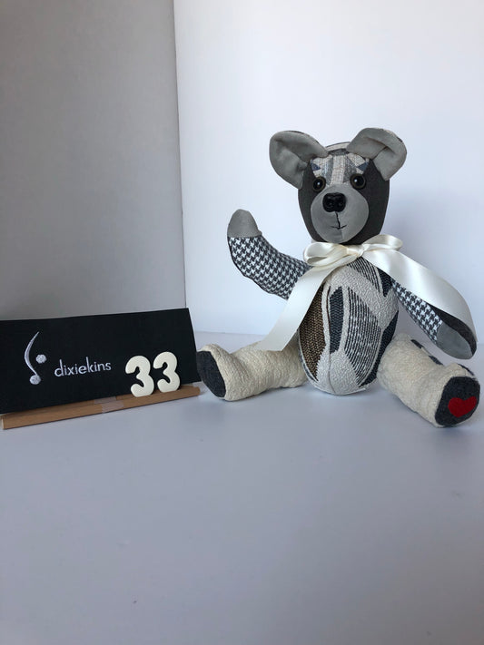 33. Small Bear - One of a kind cream grays